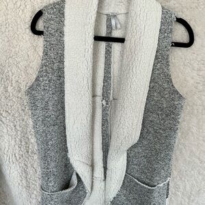 Vanity Charcoal and Ivory Fleece Vest